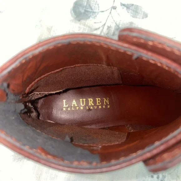 Lauren Ralph Lauren Kaliyah Leather Ankle Boot 6B - Picture 9 of 11